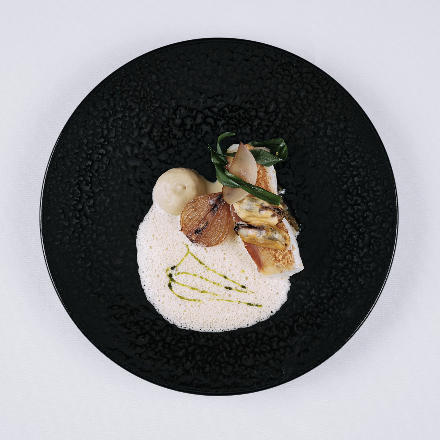 Local Turbot, Roscoff Onions, Mussel Sauce, Lardo Di Colannata & Wild Garlic (11)